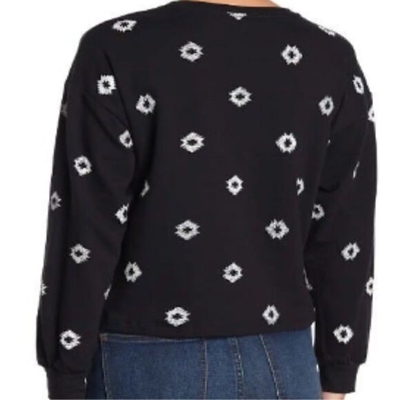 CIRCLEX BLACK & WHITE GEOMETRIC PATTERN WOMEN’S SWEATSHIRT SIZE SMALL - Picture 3 of 4